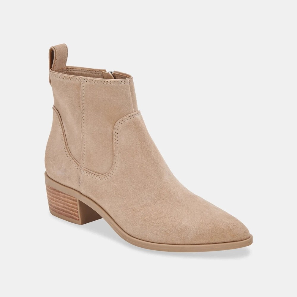 Dolce Vita Suede Almond Toe Able  Ankle Booties